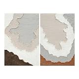 ΣΕΤ 2 ΠΙΝΑΚΕΣ ΣΕ ΚΑΜΒΑ Fylliana FL25541 ΜΠΕΖ-ΛΕΥΚΟ-ΚΑΦΕ 60x3x90εκ