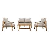 ΣΕΤ ΚΗΠΟΥ 4 ΤΕΜ ΞΥΛΟ ΑΚΑΚΙΑΣ Fylliana "Mariselle" ΦΥΣΙΚΟ ΧΡΩΜΑ ΣΚΕΛΕΤΟΣ ΜΠΕΖ-ΓΚΡΙ ΥΦΑΣΜΑ