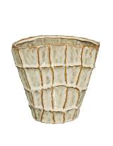 Βάζο cream οβάλ ανάγλ.τετράγωνα 22x14,5x21cm