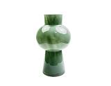 Βάζο γυαλ. γαλακτ.πράσινο με πόδι Φ17,5Η30cm