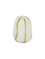 Βάζο γυαλ. Λευκό με καφέ ρίγα 16Χ21