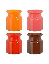 Βάζο γυάλινο 4χρώματα Φ14,5Η14,5 cm