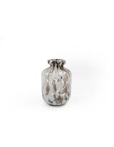 Βάζο γυάλινο καφέ/λευκό 11,5x16,5cm