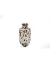 Βάζο γυάλινο καφέ/λευκό 12,5x24,5cm