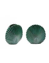 Βάζο κεραμ.LEAF πετρόλ 24X24