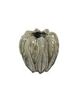 Βάζο κεραμ.LEVI αν.πράσινο 18,5Χ19