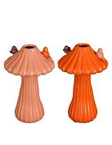 Βάζο κεραμ.μανιτάρι μονολούλουδο/2χρωμ. Φ16Η25cm