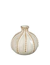 Βάζο κεραμικό εκρού "Stephanie" Φ11.5Η11.5 cm