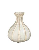 Βάζο κεραμικό εκρού "Stephanie" Φ17Η19 cm
