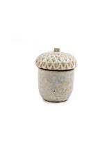 Βελανίδι κεραμικό εκρού με καπάκι Φ8,5Η11cm