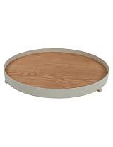 Δίσκος μεταλ.εκρού με ξύλο Φ40x5cm