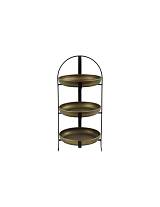 Δίσκος μεταλ.χρυσός 3οροφος  Φ22 Η45cm