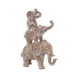 ΕΠΙΤΡΑΠΕΖΙΟ ΔΙΑΚΟΣΜΗΤΙΚΟ 3 ΕΛΕΦΑΝΤΕΣ Fylliana FL21358 ΦΥΣΙΚΟ ΚΑΦΕ ΜΕ ΛΕΥΚΗ ΠΑΤΙΝΑ ΧΡΩΜΑ 20x10x31εκ