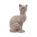 ΕΠΙΤΡΑΠΕΖΙΟ ΔΙΑΚΟΣΜΗΤΙΚΟ ΓΑΤΑ Fylliana FL21255 ΦΥΣΙΚΟ ΚΑΦΕ ΜΕ ΛΕΥΚΗ ΠΑΤΙΝΑ ΧΡΩΜΑ 13x11x20εκ