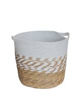 Καλάθι ψάθινο λευκό σχ. 37Χ31