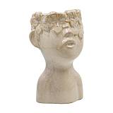 ΚΕΡΑΜΙΚΟ ΚΑΣΠΟ Fylliana FL008 ΣΕ ΣΧΗΜΑ ΚΕΦΑΛΙΟΥ ΜΕ FLORAL ΣΤΕΦΑΝΙ ΚΡΕΜ-ΧΡΥΣΟ ΧΡΩΜΑ 19x19x29εκ