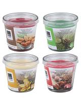 Κερί αρρωματικό σε γυαλ.ποτήρι 4χρώματα 145gr.