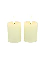 Κερί κορμός  εκρού  LED/Remote Ctr/Timer 5Χ9 σετ /2