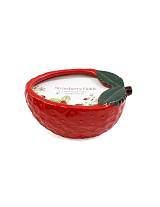 Κερί σε κεραμ.φράουλα 14.5x10x6.5cm