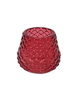 Κηροπήγιο γυαλ.κουκουνάρα κόκκινο 7,5Χ6,5