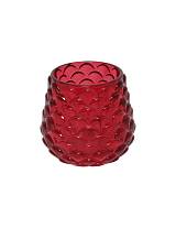 Κηροπήγιο γυαλ.κουκουνάρα κόκκινο 8,5Χ7,5