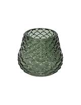 Κηροπήγιο γυαλ.κουκουνάρα πράσινο 7,5Χ6,5