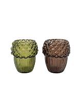 Κηροπήγιο γυάλινο Βελανίδι 8x9cm