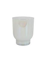 Κηροπήγιο γυάλινο λευκό Φ10Η12,5cm