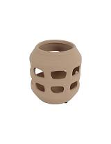 Κηροπήγιο κεραμ.KASBA αν.καφέ 16,5Χ18