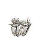 Κηροπήγιο "OCTOPUS" aluminium/4γυαλιά 19x17cm