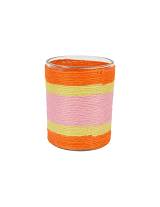 Κηροπήγιο ριγέ πορτ./ροζ Φ10Χ12,5