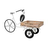 ΜΕΤΑΛΛΙΚΟ ΔΙΑΚΟΣΜΗΤΙΚΟ RETRO ΤΡΙΚΥΚΛΟ ΜΕ ΚΑΡΟΤΣΑ Fylliana Grocery ΛΕΥΚΟ-ΜΑΥΡΟ ΧΡΩΜΑ 151x56x89εκ