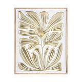 ΜΕΤΑΛΛΙΚΟΣ ΠΙΝΑΚΑΣ ΦΥΛΛΩΜΑΤΑ Fylliana FL1945 ΛΕΥΚΟ-ΧΡΥΣΟ ΧΡΩΜΑ 67x4x86εκ