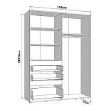 ΝΤΟΥΛΑΠΑ ARDERIN 4K3F1O h207 ARTISAN OAK-ΛΕΥΚΟ 155x52x208εκ