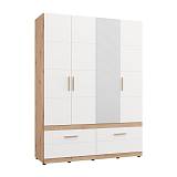 ΝΤΟΥΛΑΠΑ DILLON 4K2F1O h207 ARTISAN OAK-ΛΕΥΚΟ 155x52x208εκ