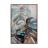 ΠΙΝΑΚΑΣ ΣΕ ΚΑΜΒΑ Fylliana FL38798 ΚΑΦΕ-ΜΠΕΖ-ΠΡΑΣΙΝΟ ΧΡΩΜΑ 60x4x90εκ