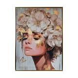 ΠΙΝΑΚΑΣ ΣΕ ΚΑΜΒΑ ΜΕ ΠΛΑΣΤΙΚΟ ΠΛΑΙΣΙΟ Fylliana FL7498 ΚΑΦΕ-ΜΠΕΖ-ΧΡΥΣΟ 60x80εκ