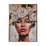 ΠΙΝΑΚΑΣ ΣΕ ΚΑΜΒΑ ΜΕ ΠΛΑΣΤΙΚΟ ΠΛΑΙΣΙΟ Fylliana FL7499 ΚΑΦΕ-ΜΠΕΖ-ΧΡΥΣΟ 60x80εκ