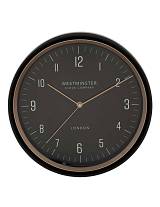 Ρολόι τοίχου πλαστ.μαύρο Φ29,3cm