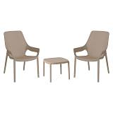 ΣΕΤ 2 ΚΑΡΕΚΛΕΣ ΚΗΠΟΥ ΚΑΙ ΤΡΑΠΕΖΑΚΙ Fylliana “Selavia” ΜΕ UV ΠΡΟΣΤΑΣΙΑ TAUPE ΧΡΩΜΑ