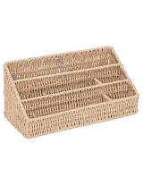Θήκη γραφείου πολ.θέσεων τεχν.RAFFIA φυσικό 33x15x15,3cm