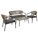 ΜΕΤΑΛΛΙΚΟ ΣΕΤ ΚΗΠΟΥ 4 ΤΜΧ Fylliana 2133 ΓΚΡΙ 124x62x77εκ