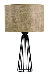 Επιτραπέζια λάμπα μέταλλο μαύρο αμπαζούρ μόκα  Ε27