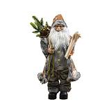 ΧΡΙΣΤΟΥΓΕΝΝΙΑΤΙΚΗ ΦΙΓΟΥΡΑ ΑΓΙΟΣ ΒΑΣΙΛΗΣ FYLLIANA FL241311 ΓΚΡΙ ΧΡΩΜΑ 60εκ