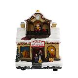 ΕΠΙΤΡΑΠΕΖΙΟ ΧΡΙΣΤΟΥΓΕΝΝΙΑΤΙΚΟ ΔΙΩΡΟΦΟ ΣΠΙΤΙ Fylliana FL23017 ME LED-ΜΟΥΣΙΚΗ ΚΑΙ ΚΙΝΗΣΗ  ΛΕΥΚΟ -ΧΡΥΣΟ 17x13x21εκ