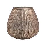 ΓΥΑΛΙΝΟ ΒΑΖΟ Fylliana FL1213 ΡΟΖ ΜΕ ΜΕΤΑΛΛΙΚΟ ΦΙΝΙΡΙΣΜΑ 18x18εκ