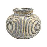 ΓΥΑΛΙΝΟ ΒΑΖΟ Fylliana FL1223 ΜΕΤΑΛΛΙΚΟ ΦΙΝΙΡΙΣΜΑ 16x13εκ