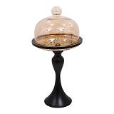 ΤΟΥΡΤΙΕΡΑ Fylliana ΜΕ ΓΥΑΛΙΝΟ ΚΑΠΑΚΙ ΜΑΥΡΟ ΧΡΩΜΑ 22x36εκ.