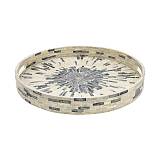 ΔΙΑΚΟΣΜΗΤΙΚΟΣ ΔΙΣΚΟΣ ΒΑΜΒΟΟ-ΚΟΧΥΛΙ Fylliana FL01 ΓΚΡΙ-ΛΕΥΚΟ ΧΡΩΜΑ 35εκ