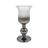 ΓΥΑΛΙΝΟ ΒΑΖΟ Fylliana FL1320 ΑΣΗΜΙ ΧΡΩΜΑ 16x35εκ